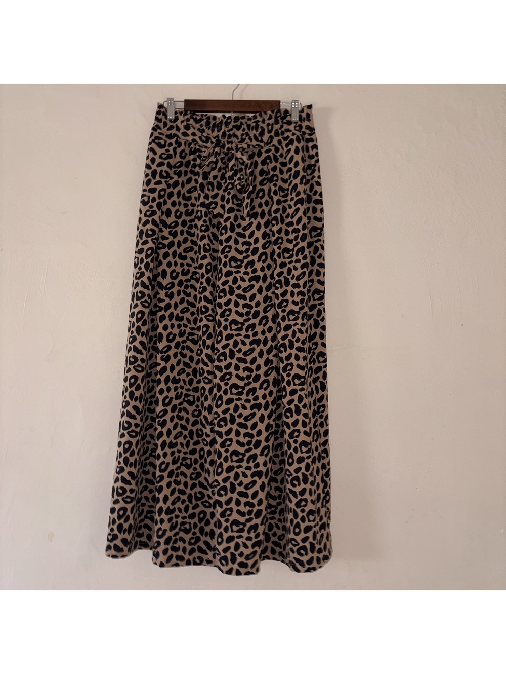LEPUNUO Animal Print Tie-Waist Pants - Size Large